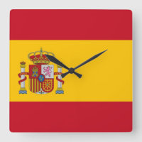 Wall Clock mit der Flagge Spaniens