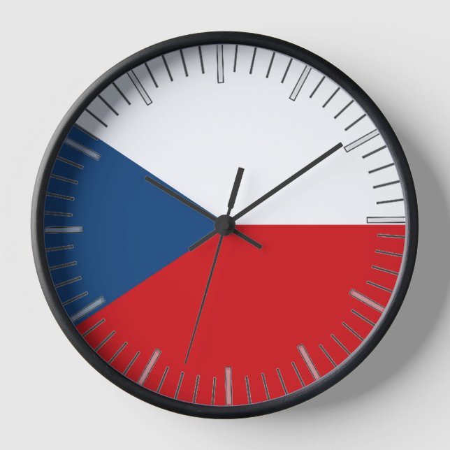 Wall Clock mit der Flagge Tschechiens Uhr (Vorderseite)