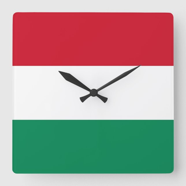 Wall Clock mit der Flagge Ungarns Quadratische Wanduhr (Vorderseite)