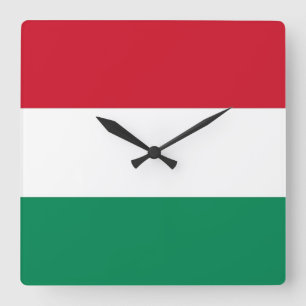 Wall Clock mit der Flagge Ungarns Quadratische Wanduhr