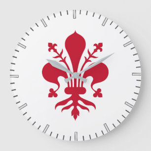 Wall Clock mit der Flagge von Florenz, Italien Große Wanduhr
