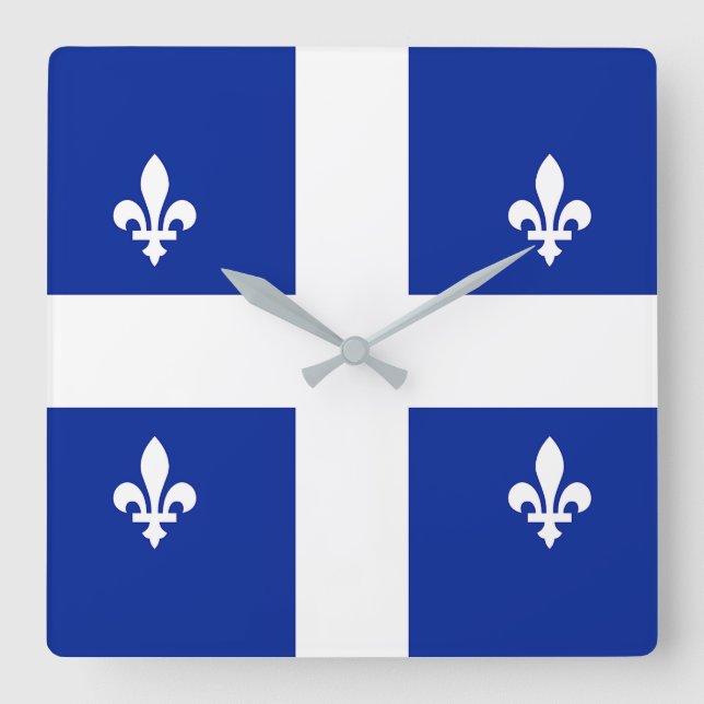 Wall Clock mit der Flagge von Quebec, Kanada Quadratische Wanduhr (Vorderseite)