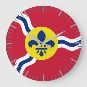 Wall Clock mit der Flagge von St. Louis, Missouri Große Wanduhr