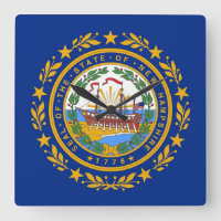 Wall Clock mit Flag New Hampshire, USA