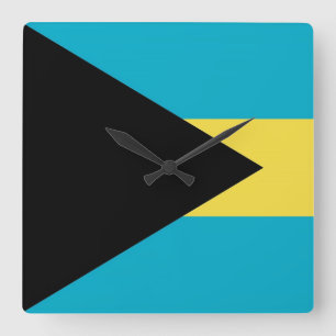 Wall Clock mit Flagge von Bahamas Quadratische Wanduhr