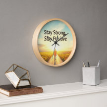 Wall Clock mit positivem Design "Bleibe stark"