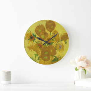 Wall Clock mit Van Gogh's Sonnenblumen Große Wanduhr