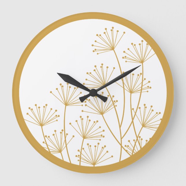 Wall Clock - Mod-Lüster in Gold Große Wanduhr (Vorderseite)