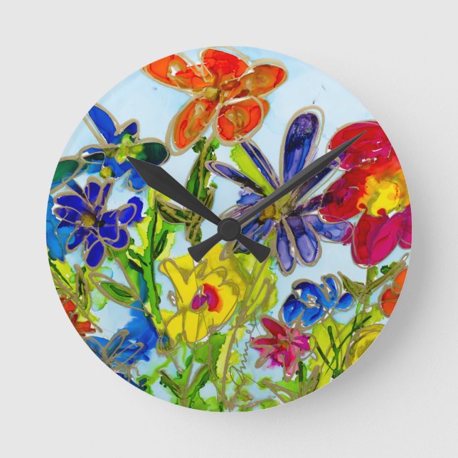 Wall-Clock Office Kitchen Lovitude Springtime Runde Wanduhr (Vorderseite)