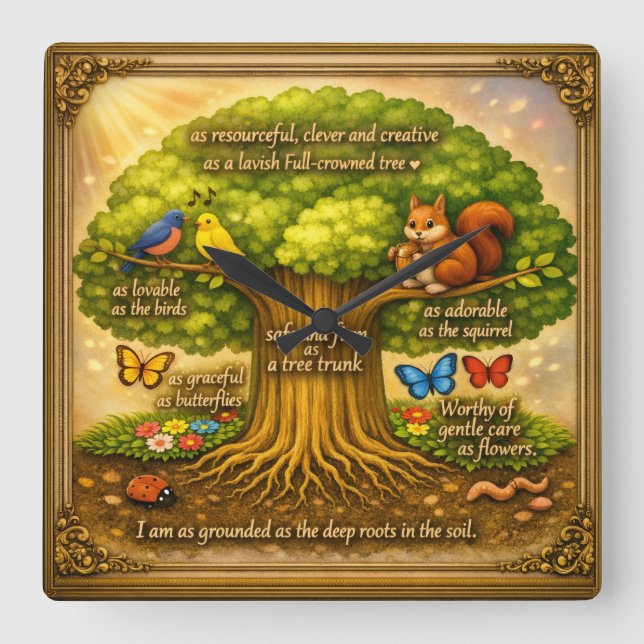 Wall Clock Quadratische Wanduhr (Vorderseite)