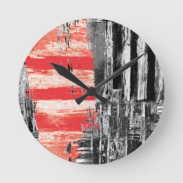 Wall Clock – Red Pulse Abstract Design Runde Wanduhr