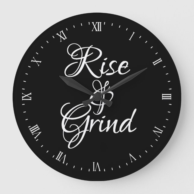 Wall Clock - Rise & Grind Große Wanduhr (Vorderseite)