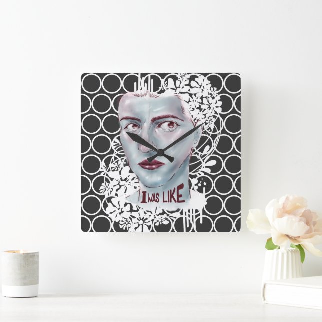 Wall Clock Square I war wie umkreist Quadratische Wanduhr (Zuhause)