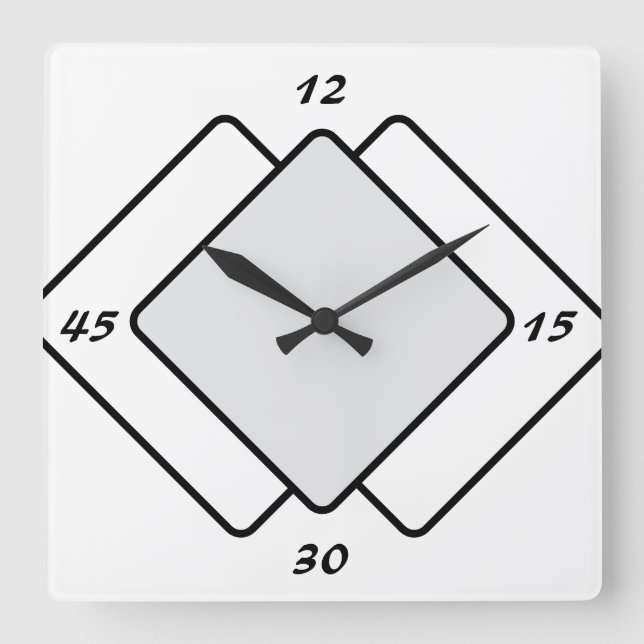 Wall Clock Square Quadratische Wanduhr (Vorderseite)