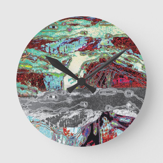 Wall Clock – Strata Pulse Runde Wanduhr (Vorderseite)