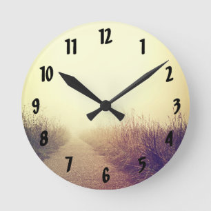 Wall Clock Sunrise Passage Wegweiser Sieben Gang Runde Wanduhr