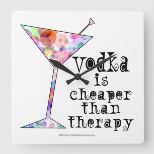 WALL CLOCK, VODKA IST SCHÄTZER ALS DIE THERAPIE QUADRATISCHE WANDUHR