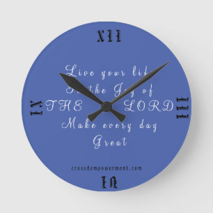Wall clock with CHRISTIAN Message Runde Wanduhr