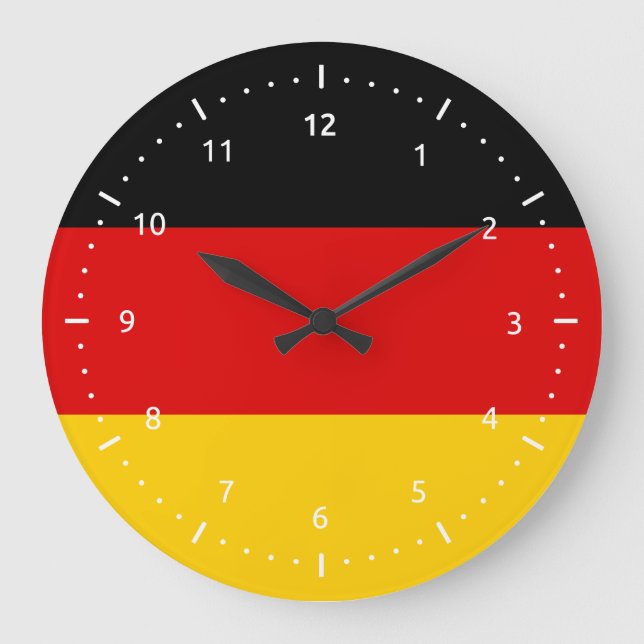 Wall Clock with flag of Germany Große Wanduhr (Vorderseite)