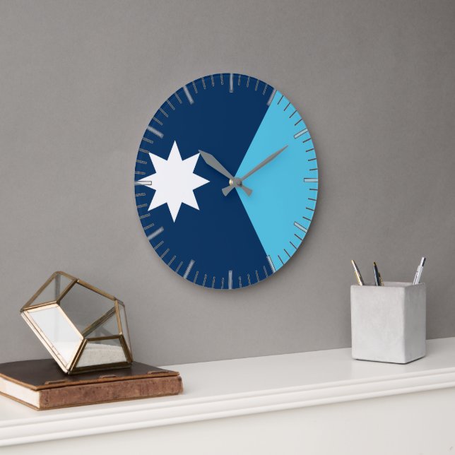 Wall Clock with flag of Minnesota, USA Große Wanduhr (Büro)