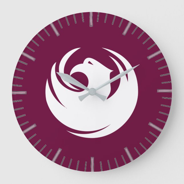 Wall Clock with Flag of Phoenix City, Arizona Große Wanduhr (Vorderseite)