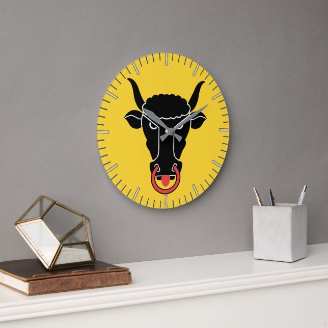 Wall Clock with flag of Uri, Switzerland Große Wanduhr (Büro)
