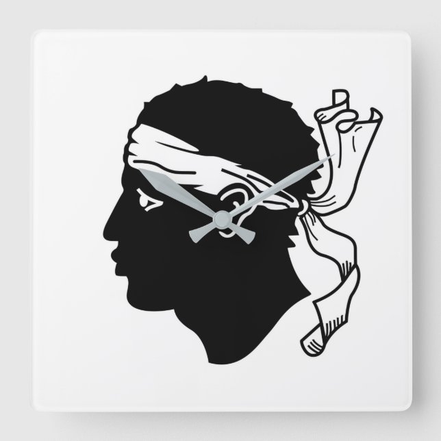 Wall Clock with Flag Quadratische Wanduhr (Vorderseite)