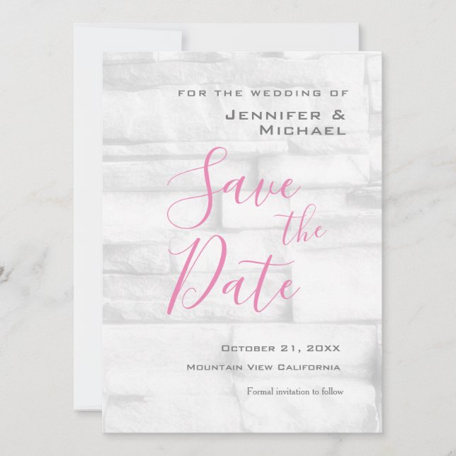 Wall-Design Hochzeit Beruflich Minimalistisch mode Save The Date (Vorderseite)
