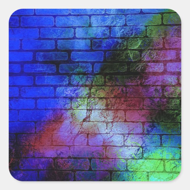 Wall Graffiti Quadratischer Aufkleber (Vorderseite)