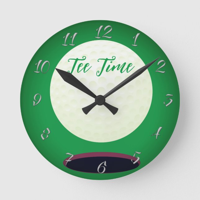 Wall-Hanging, Tee-Time Runde Wanduhr (Vorderseite)