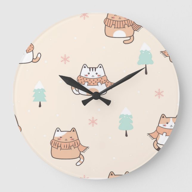 WALL KITTY KAT CLOCK GROßE WANDUHR (Vorderseite)