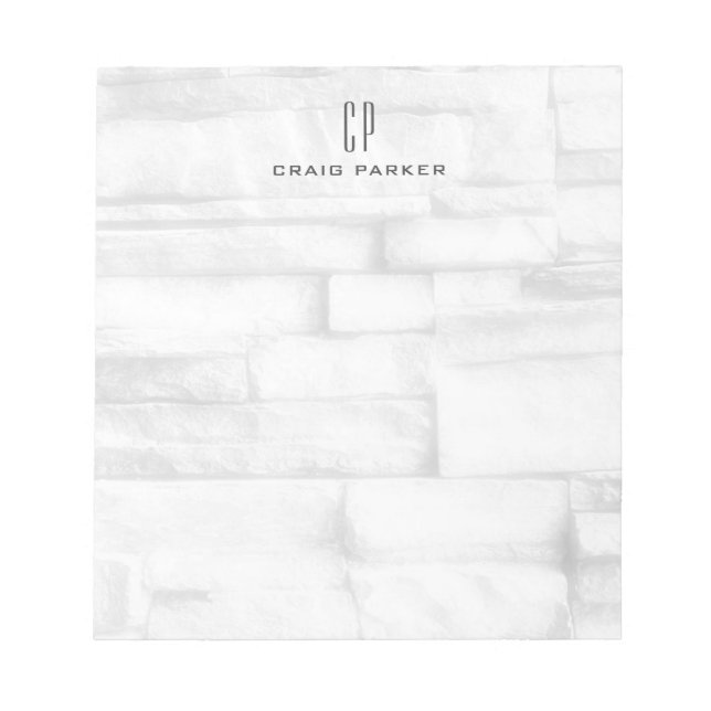 Wall Modern Monogram Beruflich Schlicht einfach Notizblock (Vorderseite)