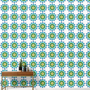 Wall Paper - Blue and Green Mandala Tapete