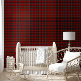 Wall Paper - Deep Red and Green Tartan Tapete