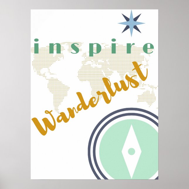 Wall Poster - Inspiriert Wanderlust - Kunst der Ma (Vorne)