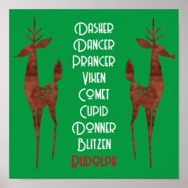 Wall Poster - Rentier des Weihnachtsmannes - Rudol