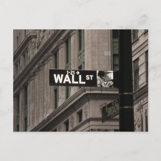 Wall St New York Postkarte (Vorderseite)