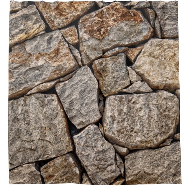 Wall stones masonry rocks duschvorhang (Vorderseite)