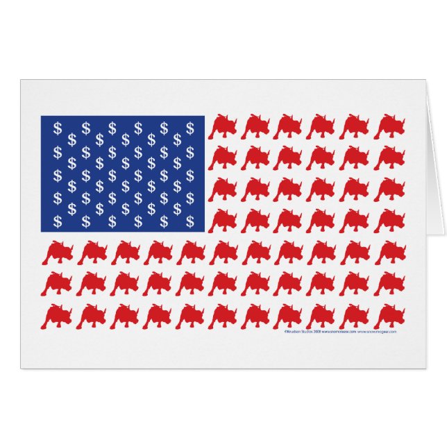 Wall Street Bull Market American Flag (Vorderseite (Horizontal))