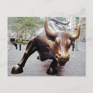 Wall Street Charging Bull Postkarte