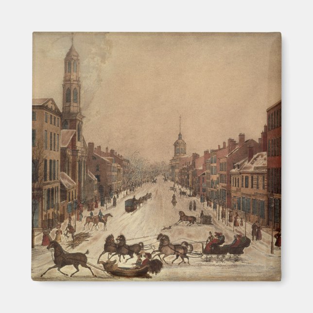 Wall Street im Winter Magnet (Vorne)