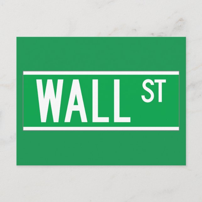 Wall Street, New York Street Sign Postkarte (Vorderseite)