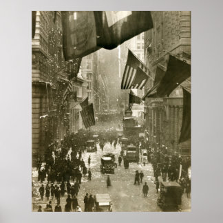 Wall Street Party, Ende des 1. Weltkriegs 1918 Poster