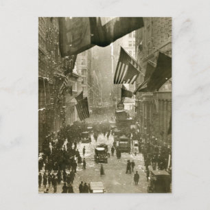 Wall Street Party, Ende des 1. Weltkriegs 1918 Postkarte