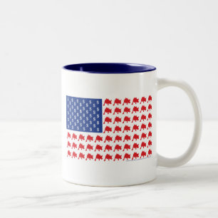 Wall Street Patriotic American Flag Zweifarbige Tasse