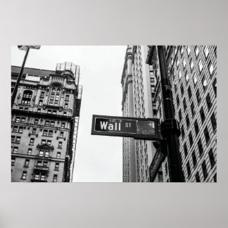 Wall Street Schwarz und Weiß Poster