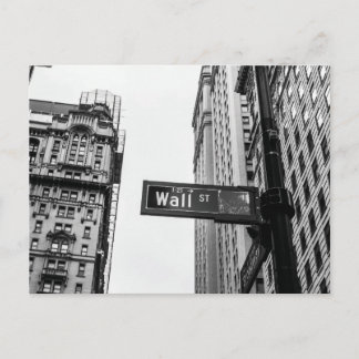 Wall Street Schwarz und Weiß Postkarte
