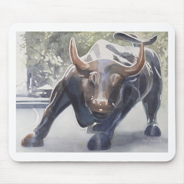 Wall Street Stier durch Paul Jackson Mousepad (Vorne)