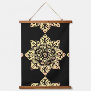Wall Tapestry Boho Medallion Wandteppich Mit Holzrahmen