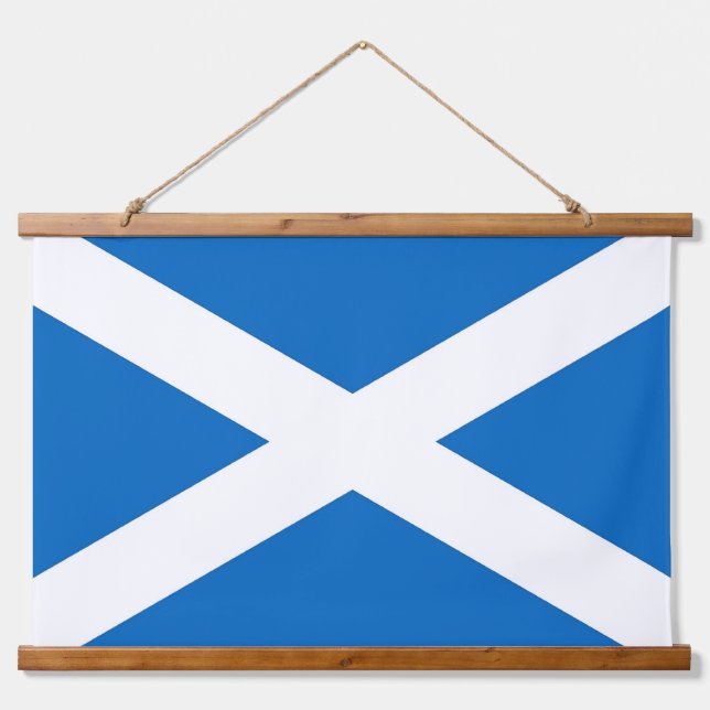 Wall Tapestry mit Flagge von Schottland, Großbrita Wandteppich Mit Holzrahmen (Vorne)